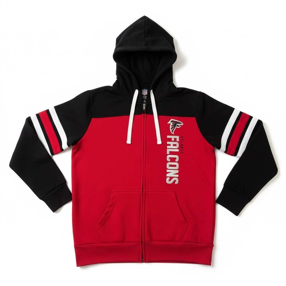 NFL Team Apparel Atlanta Falcons Women's Large Hoodie Full Zip Sweatshirt L